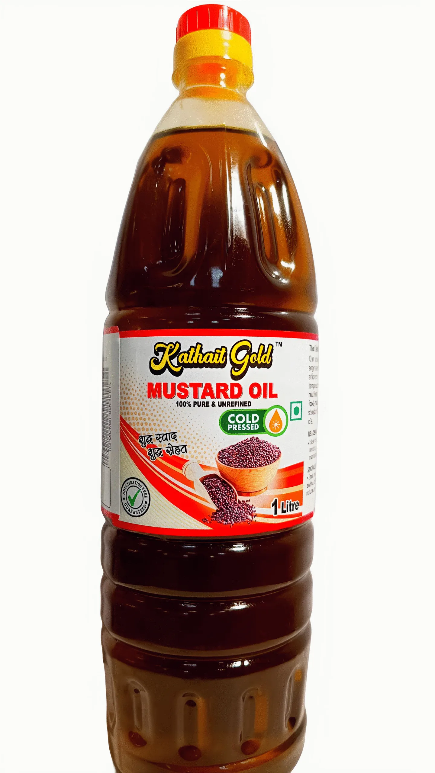 Kathait Gold Pure Cold Pressed Black Mustard Oil (1L) 1 Kathait Gold Pure Cold Pressed Mustard Oil 1 Litre Bottle